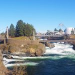View of the beautiful water-falls at Anthony's at Spokane Falls.