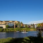 A water-side view of the Anthony's Restaurant at the Old Mill District.