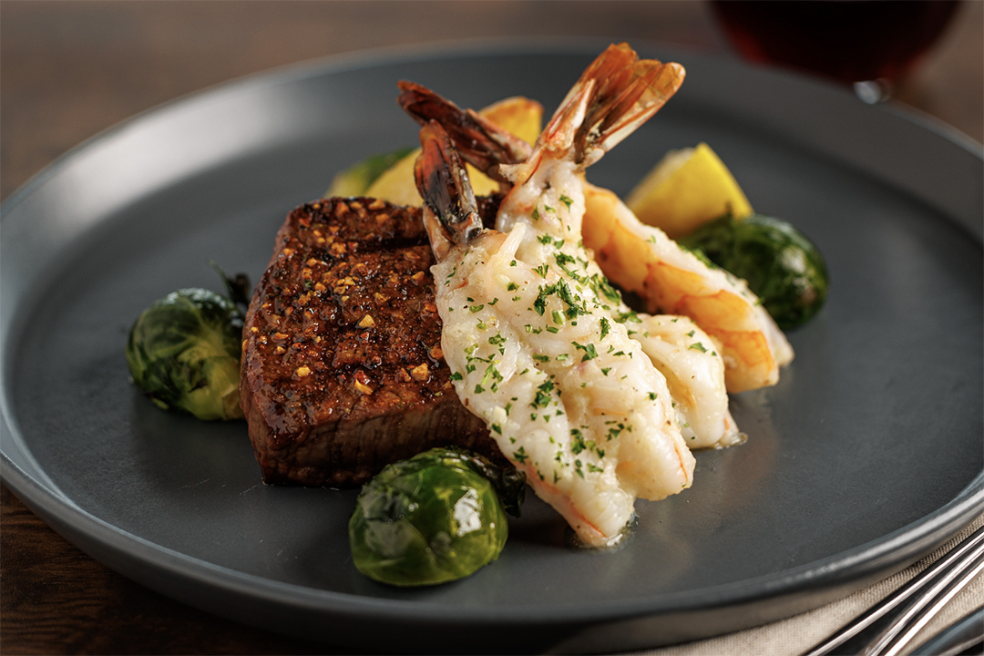 Steak and Scampi Prawns